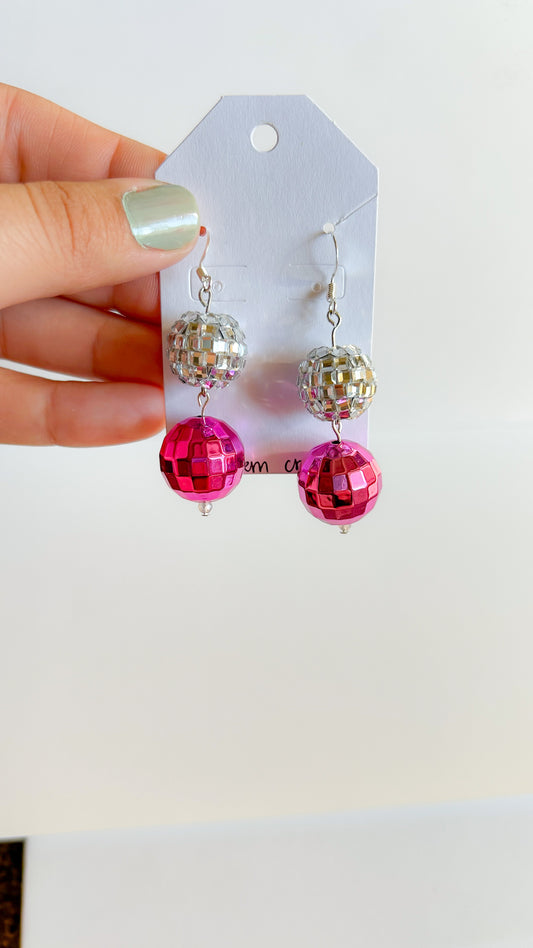 Pink and Shiny Mirror Balls